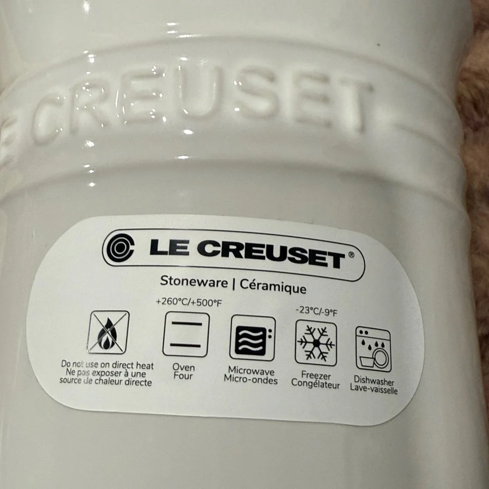 NWT Le Creuset Stoneware Signature Utensil Crock, white, large - 1 liter